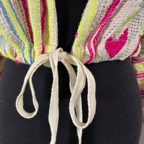 En Creme Neon Boho Tie Cardigan    8347 - Picture 5 of 11